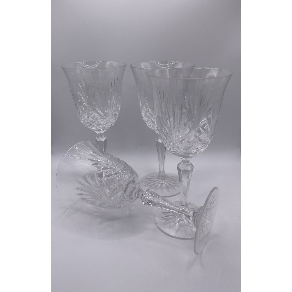 Vintage Set of4 Rogaska Lead Crystal Wine Glasses, Flared Tulip Goblets Stemware